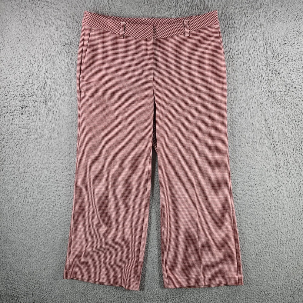 J.‎ Jill Women Red White Houndstooth Wide Leg Trousers Pants Size 6